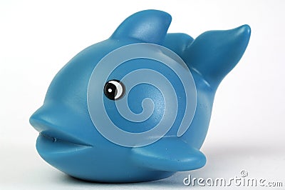 Blue plastic whale Stock Photo