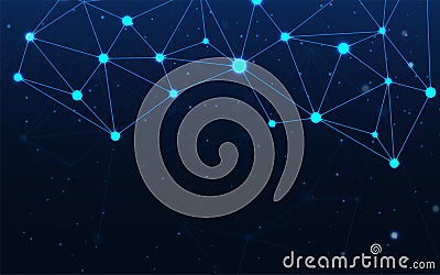 Blue plexus line concept for network illustration. Geometric abstract background with polygon and dot elements Vector Illustration