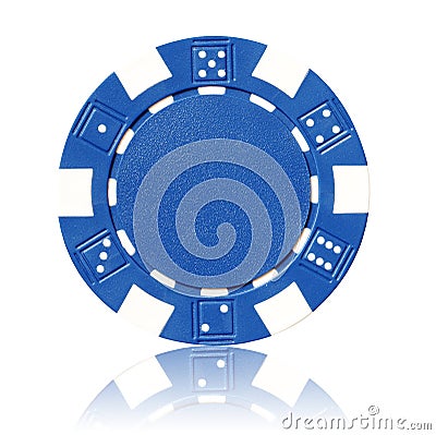 Blue poker chip Stock Photo