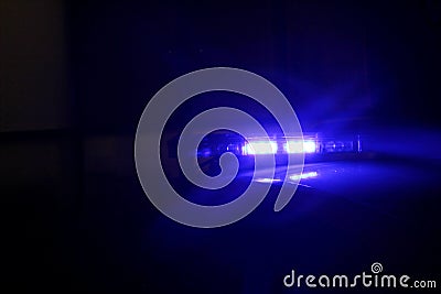 Blue police car light Stock Photo