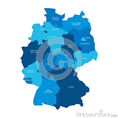 Germany - map of states and city states Vector Illustration