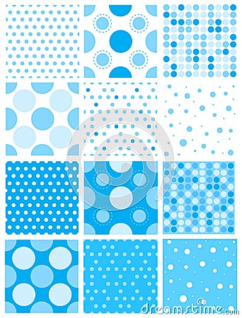 Blue polka dot Vector Illustration