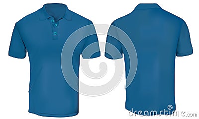 Blue Polo Shirt Template Vector Illustration