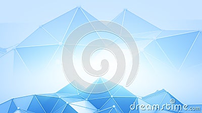 Blue polyonal futuristic contruction 3D render Stock Photo