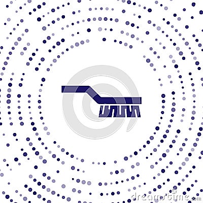 Blue Pool table brush icon isolated on white background. Biliard table brush. Abstract circle random dots. Vector Vector Illustration