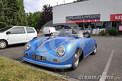 Blue Porsche 356 Speedster - A 1600S Editorial Stock Photo