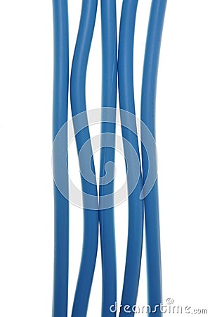 Blue power supply cable Stock Photo