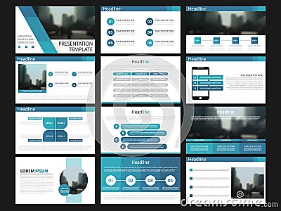 Blue Presentation templates elements on a white background. Vector infographics. Use in Presentation, flyer and leaflet, Vector Illustration