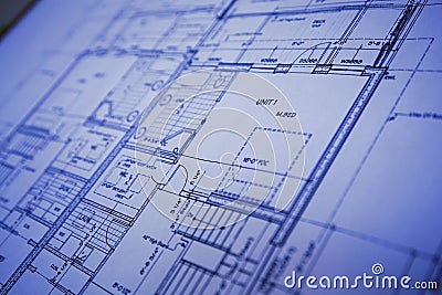 Blue Print Stock Photo