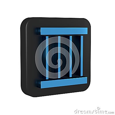 Blue Prison window icon isolated on transparent background. Black square button. Stock Photo