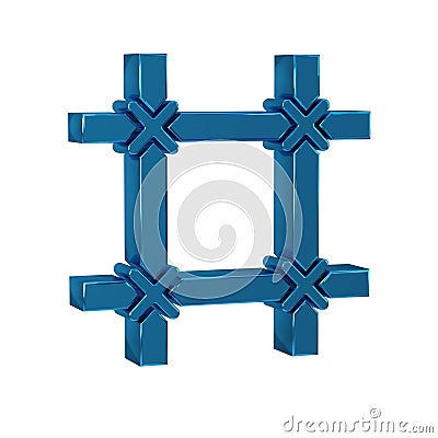 Blue Prison window icon isolated on transparent background. Stock Photo