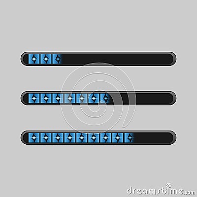 Blue Progress bars Vector Illustration