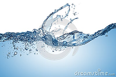 Blue pure water wave splash Stock Photo