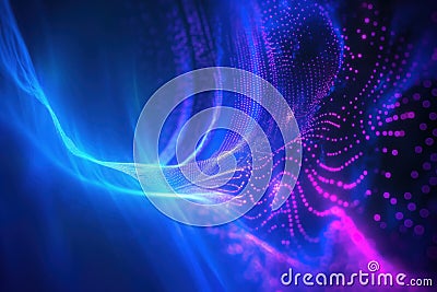 Blue, purple light pattern of electromagnetic spectrum. Vibrant colors create dynamic texture. Abstract design featuring section Stock Photo