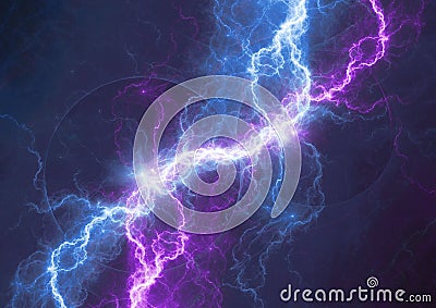 Blue and purple lightning background Stock Photo