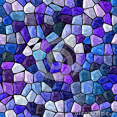 Blue and purple marble irregular mosaic seamless pattern texture Stock Photo