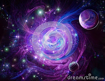 Blue-purple nebula Stock Photo