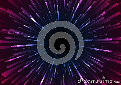 Blue purple neon space starburst abstract background Vector Illustration