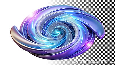 Blue and purple swirl, dynamic vortex, colorful flow, abstract design png transparent image Generative AI Stock Photo