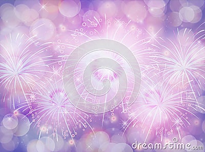 Blue and Purple texture gradient background bokeh and firework Vector Illustration