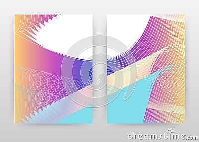 Blue purple waved lines abstract design of annual report, brochure, flyer, poster. Colorful background vector illustration for Vector Illustration