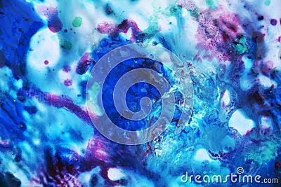 Blue purple white pink gray watercolor paint, soft mix colors, painting spots background, watercolor colorful abstract background Stock Photo