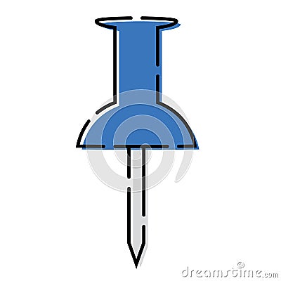 Blue pushpin icon Vector Illustration