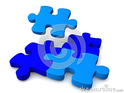 Blue puzzle Cartoon Illustration