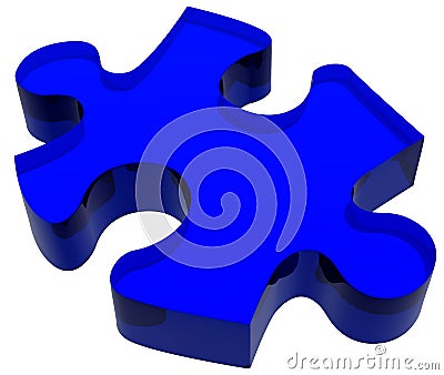 Blue Puzzle Piece Stock Photo