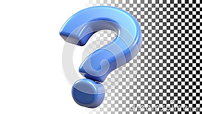 Blue question mark, help and support symbol for UI and app designs png transparent image Generative AI Stock Photo