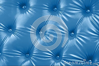 Blue faux quilted leather, upholstery, design, background Stock Photo