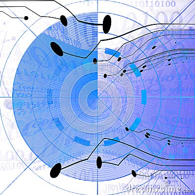 Blue radar screen Stock Photo