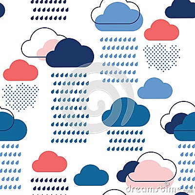 Blue rain pattern Vector Illustration