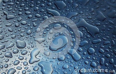 Blue raindrop background Stock Photo