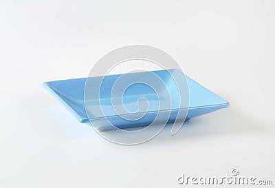 Blue rectangular plate Stock Photo