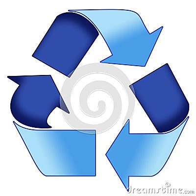 Blue Recycle symbol Stock Photo