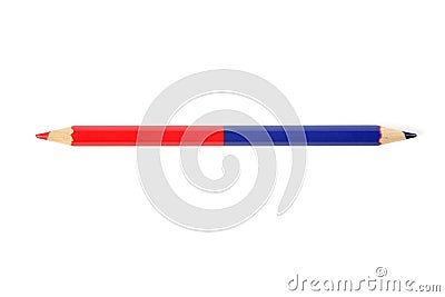 Blue and red double color pencil Stock Photo