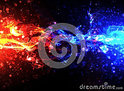 Blue and red fire Stock Photo