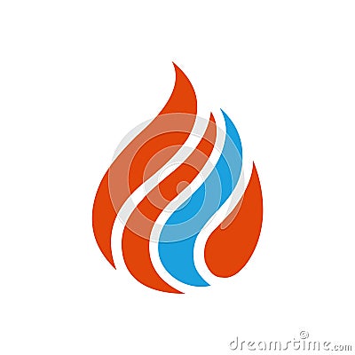 Blue red flame logo Stock Photo