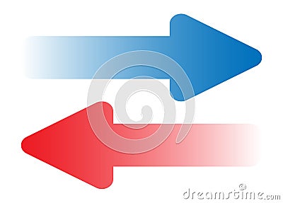 Blue and red isolated arrow, vector illustration Vector Illustration