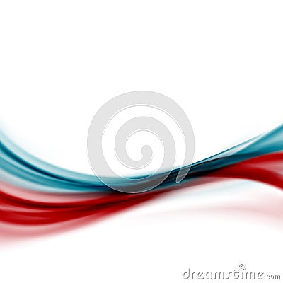 Blue red modern abstract line fusion transparent background Vector Illustration