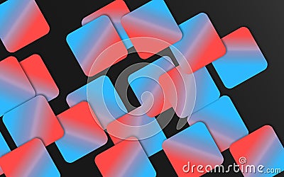 Blue and red overlapping squares background - Abstract geometric shapes wallpaper Stock Photo