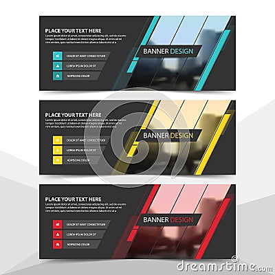 Blue red yellow corporate business banner template, Vector Illustration