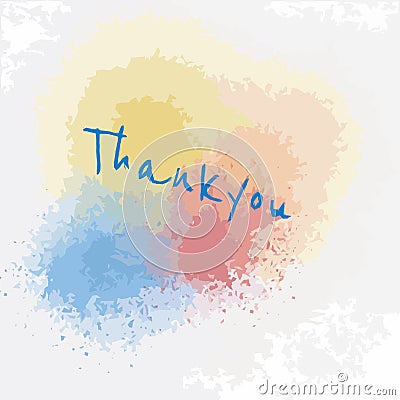 Thankyou paint splash watercolour illustration Cartoon Illustration