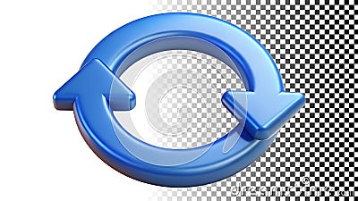 Blue refresh sync icon reload update circle arrow loop recycle png transparent image Generative AI Stock Photo