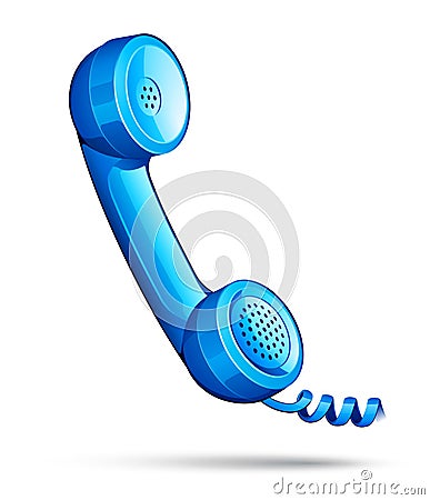 Blue retro telephone Vector Illustration