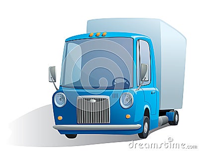 Blue retro truck Vector Illustration