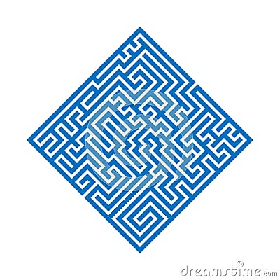 Blue rhombus maze labyrinth. Flat vector illustration Vector Illustration