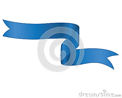 Blue ribbon banner Vector Illustration