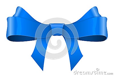 Blue ribbon bow Vector Illustration